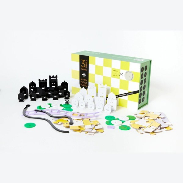 3 in 1 Game Set - Chess, Checkers, Snakes & Ladders Journey of Something True Woo